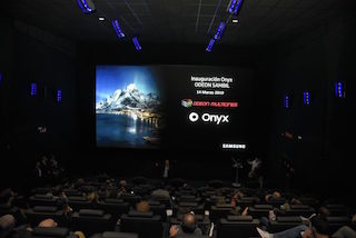 Samsung Electronics and Odeon Multicines in Leganés, Madrid today unveiled the first Onyx LED cinema screen cinema in Spain.