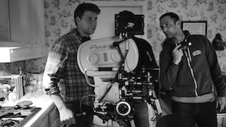 Director Jeff Nichols, left, and cinematographer Adam Stone on the set of Midnight Special. Photo by Ben Rothstein
