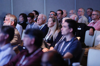 The audience for a presentation at SMPTE 2016.