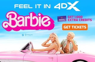 CJ 4DPlex has announced that, for a limited time, Barbie will be shown in its immersive 4DX-seating format in theatres nationwide and in select international markets beginning September 15.