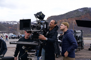 Cinematographer Jacques Jouffret , center, on the Bloodshot set. Photo by Graham Bartholomew