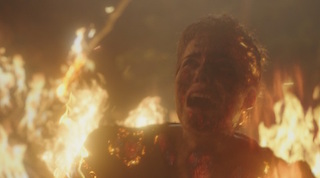 The scene looked as if the actress was literally on fire.
