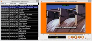 Archimedia Master Player v2.1 Closed Caption and Subtitle Feature