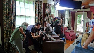 J.C. Khoury directs on the set of All Relative.