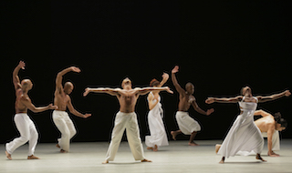 Lincoln Center at the Movies: Great American Dance presents Alvin Ailey American Dance Theater performing Ronald K. Brown's Grace on October 22. Dancers: Members of Alvin Ailey American Dance Theater. Photo by Paul Kolnik.