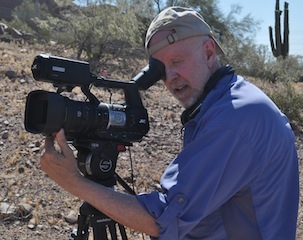 Documentarian Bill Fenster covers politics using a Sachtler Ace M tripod.