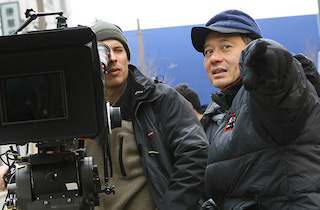 Ang Lee on location for Billy Lynn's Long Halftime Walk