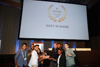 Howard Lukk with the 2015 Student Film Festival Best in Show winners.