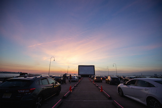 The Brooklyn Drive-In at sunset. Photo by Lou Aguilar, courtesy of Rooftop Films.
