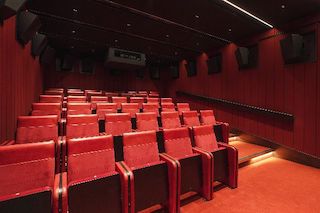 The 41 seat Run Run Shaw Theatre, newly located on the third floor of the building, featuring a Christie DCI Cinema projection system with Dolby Atmos sound. Photo Credit: BAFTA/Jordan Anderson