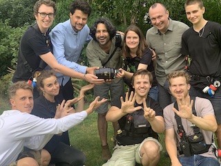 Cinematographer Felix Wiedemann, BSC, center, with his team.