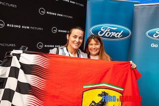 Brittany Herriman (left) with her mother at a screening of Ford v Ferrari.