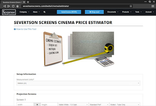 Severtson Screens has introduced a cinema screen price estimator for its dealer base. The tool is available via Severtson Screens’ website as well as a mobile app for Apple iOS and Android Smartphones.