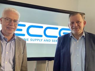Thomas Rüttgers, Ecco’s CEO and founder, left, with Jens Heinze.