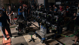 “In prep for Resurrections, we discussed using an array of 100 cameras shooting at 120 frames per second,” Massaccesi says. “In tests we found Red’s Ranger Helium was the best at capturing high frame rates. Camera reliability was another important consideration, plus we were going to need dozens of camera bodies making Red the perfect camera choice.