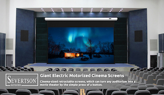 Severtson Screens will showcase its SeVision 3D GX giant electric motorized cinema projection screen CinemaCon 2022, which is being held April 25-28 at Caesars Palace in Las Vegas, Nevada.