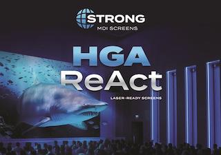 Strong/MDI Screen Systems has released the HGA ReAct 1.4 screen, an efficient and versatile screen developed for the new generation of high-resolution laser projectors.