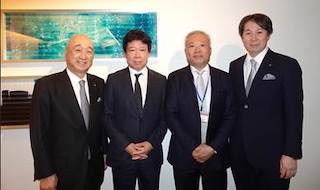 Pictured, left to right, are Tokyu Recreation CEO Shinzo Kannno, Xebex CEO Ryuichi Ishikawa, Dr. Man-Nang Chong, founder, chairman and CEO for GDC Technology Limited, and Tokyu Recreation managing executive officer Masanori Kubo.