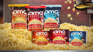 AMC is collaborating with Walmart on an exclusive launch of AMC’s all new lines of microwave and ready-to-eat popcorn items, beginning with featured endcaps, which prominently display AMC Perfectly Popcorn in select Walmart locations around the United States. The new popcorn line will be available to the public on March 11.