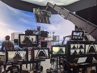 On-set HDR monitoring was particularly critical for scenes captured in this LED volume, ensuring the filmmakers could accurately judge the ratios between the actors in the foreground and the LED screens behind them. But Messerschmidt stresses the value of viewing HDR on set in all situations.