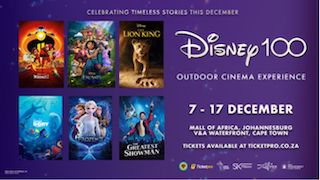 The Walt Disney Company has announced the launch of the Disney 100 Outdoor Cinema Experience in Johannesburg and Cape Town, South Africa.